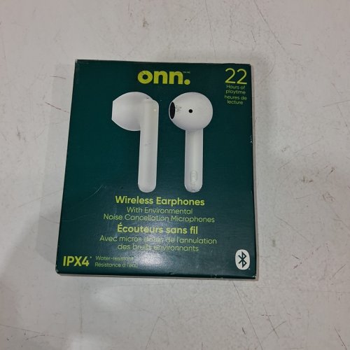 ONN. WIRELESS BLUETOOTH EARBUDS WITH ENVIRONMENTAL NOISE CANCELLATION MICROPHONE, IPX4 WATERPROOF - WHITE image 4