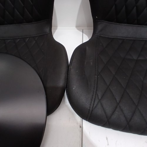 2PK HOMYKA MODERN FABRIC SWIVEL BAR STOOLS - 35" - 300 LBS MAX - BLACK (MODEL: HYLH-215) image 5