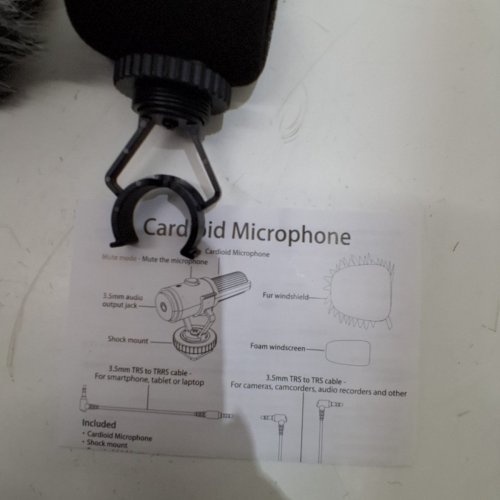 HEYDAY UNIVERSAL CARDIOID MICROPHONE WITH WINDSHIELD, MOUNT, AND CABLE - 3.5MM JACK - BLACK / GREY (MODEL: 056 04 0052) image 3