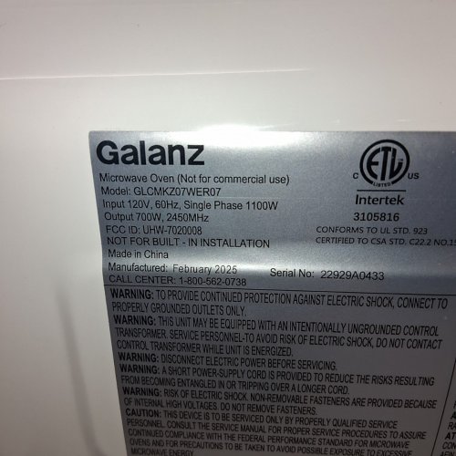 GALANZ RETRO STYLE COUNTERTOP MICROWAVE OVEN - 0.7CU.FT. - WHITE (MODEL: GLCMKZ07WER07) image 8