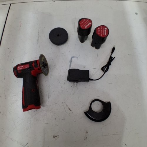 RIVLOX LITHIUM ELECTRIC ANGLE GRINDER - 76 X 10 MM DISC - RED AND BLACK image 3