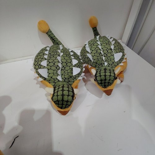 2 PLUSH ANKYLOSAURUS DINOSAUR STUFFED ANIMAL - GREEN / YELLOW image 2