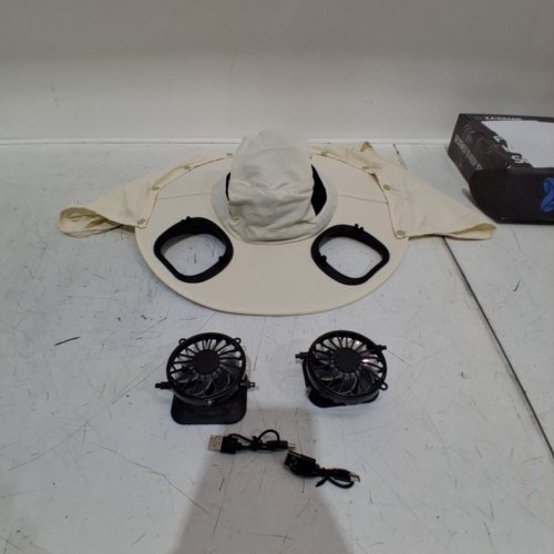 ZAXIMAP SOLAR POWERED FAN HAT - OSFM - BEIGE image 2