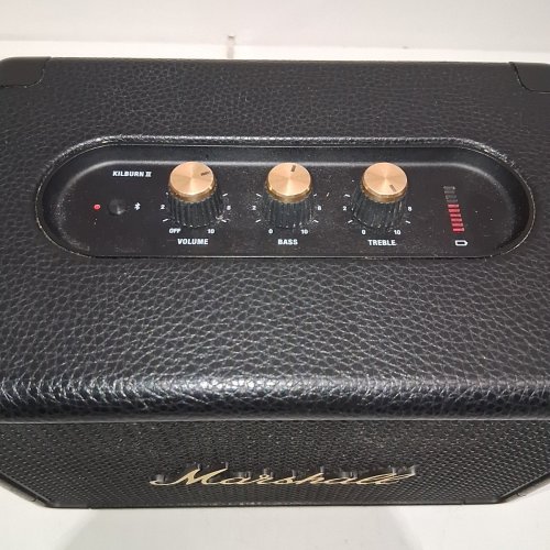 MARSHALL KILBURN II PORTABLE BLUETOOTH SPEAKER, MULTI-DIRECTIONAL SOUND, 20+ HOURS OF PLAYTIME - BLACK/BRASS (KILBURN II BT) image 6