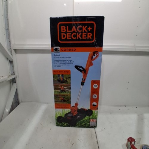 BLACK + DECKER 3-IN-1 COMPACT ELECTRIC MOWER STRING TRIMMER - 12" PATH - 6.5AMP - ORANGE/BLACK (MODEL: BESTA512CM) image 4