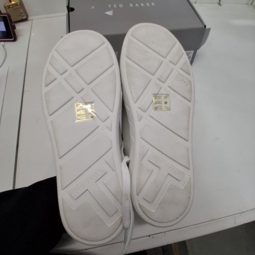 WOMENS TED BAKER MAISIE LEATHER COURT SHOES - SIZE 7 - WHITE/FLORAL (STYLE: 3756607) image 3