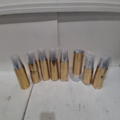 200PK GOLD RIM PLASTIC CUPS - 9 OZ - GOLD/CLEAR (ITEM: RC304-1) image 2
