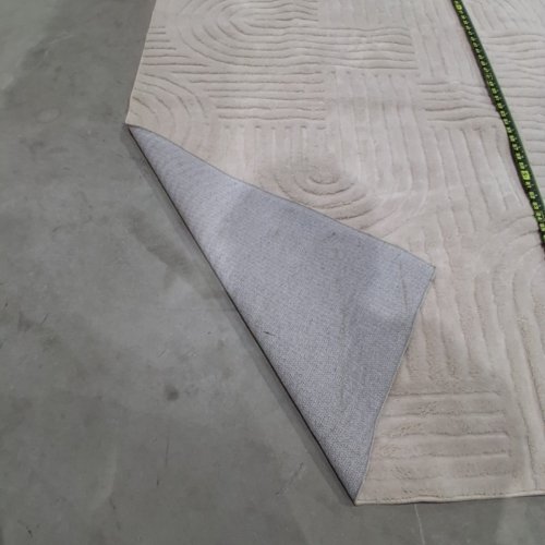 IVORY PLUSH HIGH-LOW ABSTRACT GEOMETRIC AREA RUG - 8 FT X 10 FT - IVORY image 6