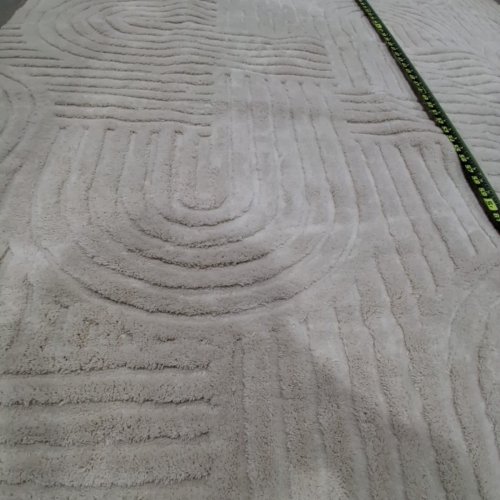IVORY PLUSH HIGH-LOW ABSTRACT GEOMETRIC AREA RUG - 8 FT X 10 FT - IVORY image 7