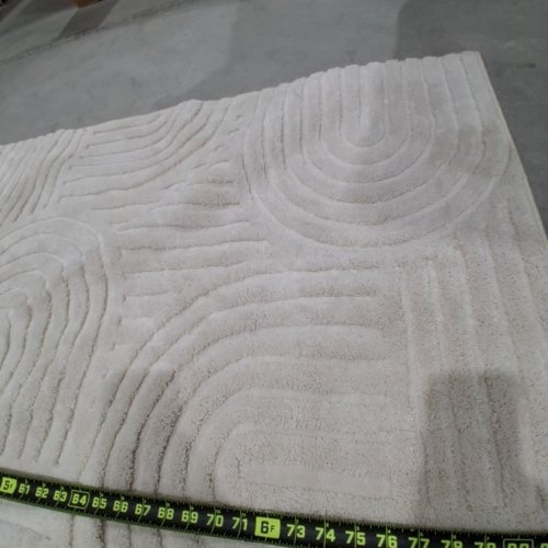 IVORY PLUSH HIGH-LOW ABSTRACT GEOMETRIC AREA RUG - 8 FT X 10 FT - IVORY image 8