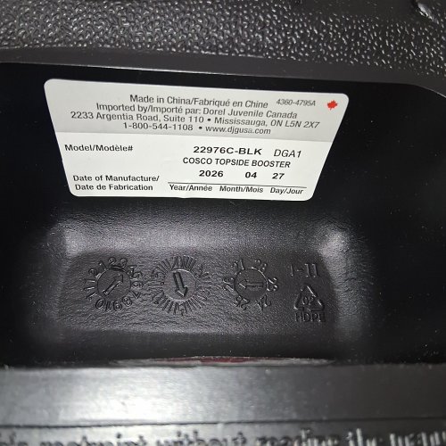 COSCO KIDS TOPSIDE LIGHTWEIGHT BACKLESS BOOSTER CAR SEAT - 100LBS CAPACITY - BLACK (MODEL: 22976C-BLK6) image 2