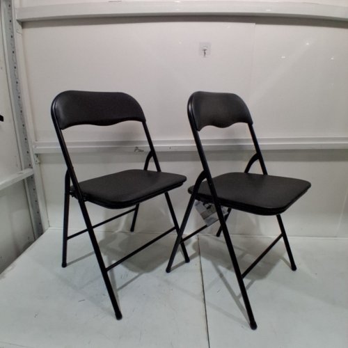 2PK GSC VINYL FOLDING CHAIR - 17" X 17" X 31" - BLACK (MODEL: CHFC1936) image 3