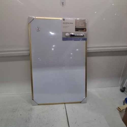 AITAKATTA DRY ERASE WHITE BOARD WITH ALUMINUM FRAME HANDLE AND MARKER - 23" X 35" - GOLD image 2