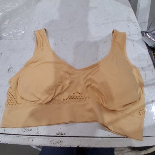 WOMEN'S SPORTS BRA WITH MESH BACKING - 5XL - TAN image 3