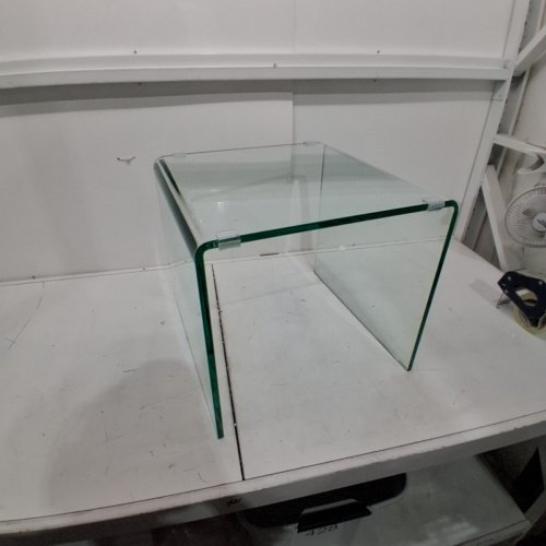 COSTWAY TEMPERED GLASS END TABLE ACCENT LIVING ROOM TABLE - 16" X 18" X 18" (MODEL: HW66957) image 2
