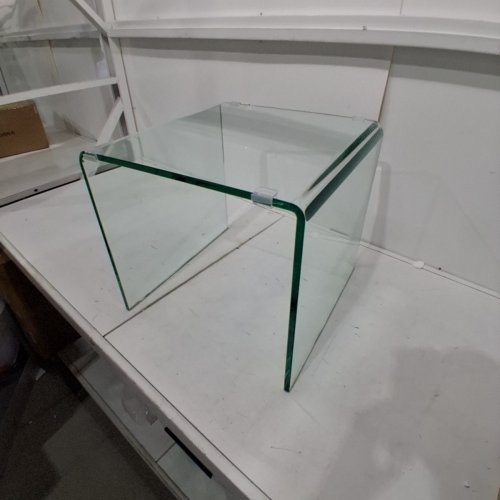 COSTWAY TEMPERED GLASS END TABLE ACCENT LIVING ROOM TABLE - 16" X 18" X 18" (MODEL: HW66957) image 3