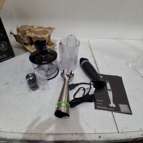BRAUN 3-IN-1 MULTIQUICK 7 IMMERSION HAND BLENDER/CHOPPER SET - BLACK/STAINLESS STEEL (MODEL: HB701AN/MQ7035X) image 3