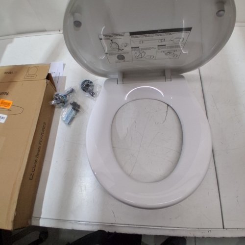 HIBBENT PREMIUM ONE CLICK ROUND TOILET SEAT WITH COVER - EASY INSTALLATION AND QUICK-RELEASE ROUND TOILET SEAT - WHITE (MODEL: R1245) image 3