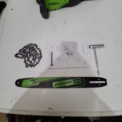 GREENWORKS PRO 80V CORDLESS CHAINSAW *TOOL ONLY* - 16" BLADE - GREEN/BLACK (MODEL: CS80L01) image 3