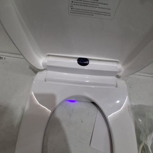 LXLU ELECTRONIC SMART BIDET TOILET SEAT WITH REMOTE & HEAT FUNCTIONS - OVAL - WHITE (MODEL: HDJ132V) image 2
