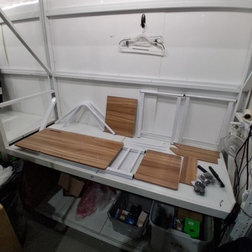 OVERBED ADJUSTABLE HEIGHT ROLLING DESK - 55" - WHITE/WALNUT image 2