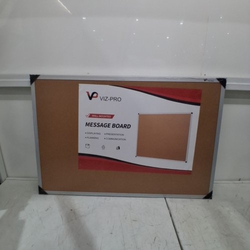 VIZ-PRO CORK BULLETIN BOARD WITH SILVER ALUMINIUM FRAME - 36" X 24" - BEIGE/SILVER - (MODEL: NB3624C) image 2