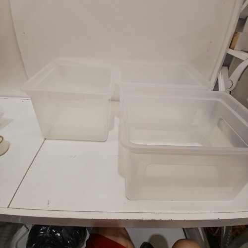 3PK IRIS USA PLASTIC STORAGE BIN TOTE - 33 L - CLEAR (MODEL: FB-21E/FB-21EE) image 2