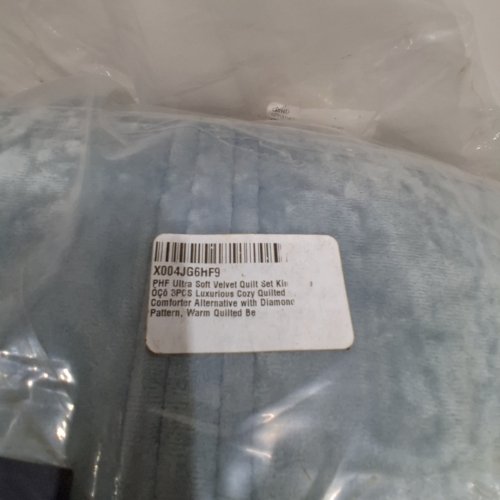 3PC PHF ULTRA SOFT VELVET QUILT SET - KING - LIGHT BLUE image 2