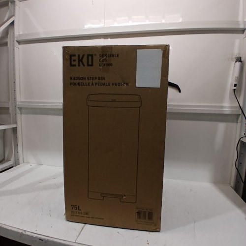 EKO HUDSON STEP TRASH CAN WITH REAR TRASH BAG STORAGE COMPARTMENT - 75L - BLACK image 6