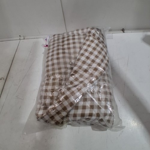 CHECKED TABLECLOTH - 55" X 39" - BROWN/WHITE image 5