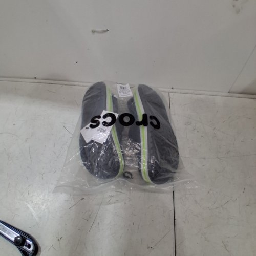 MEN'S CROCS BAYABAND CLOGS - SIZE 11 - GREY/GREEN image 3