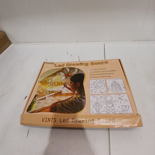 VINTS RECHARGEABLE LED DRAWING BOARD WITH 7 MARKERS - 15.75"X11.81" - WHITE image 4