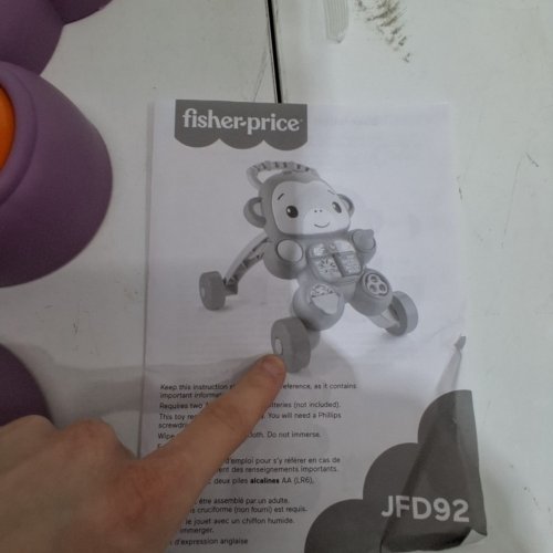 FISHER-PRICE LEARN WITH ME PURPLE MONKEY WALKER INTERACTIVE TOY (MODEL: JFD92) image 4