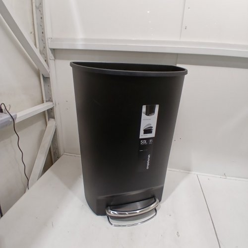 SIMPLEHUMAN SEMI-ROUND TRASH CAN - 50L - BLACK (MODEL: CW1355) image 2