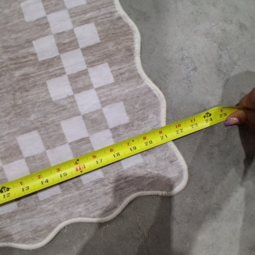 GARVEE CHECKERBOARD RUNNER RUG -7FT 9" X 1FT 9" - CREAM/WHITE image 5