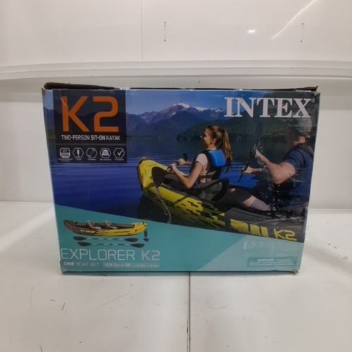 INTEX EXPLORER K2 INFLATABLE KAYAK SET: 86" ALUMINUM OARS AND PUMP, ADJUSTABLE SEATS WITH BACKREST – 2-PERSON – 400LB CAPACITY (MODEL: 68307EP) image 5