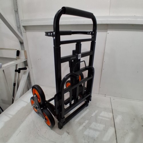 HEAVY-DUTY FOLDING STAIR CLIMBING CART WITH TELESCOPING HANDLE, 6 WHEELS - 220LB CAP - BLACK ORANGE (MODEL: KT-2025D) image 2