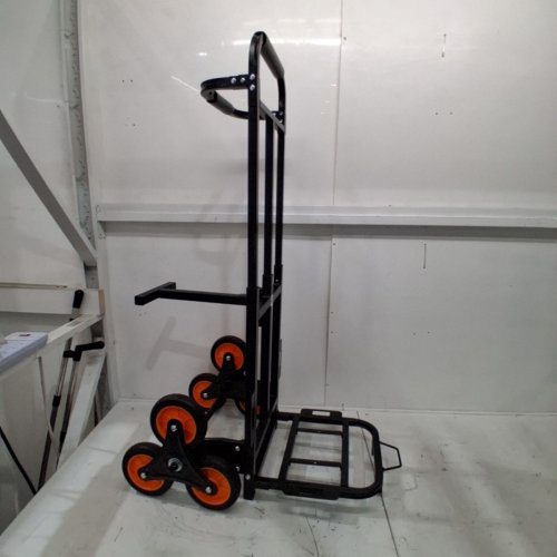 HEAVY-DUTY FOLDING STAIR CLIMBING CART WITH TELESCOPING HANDLE, 6 WHEELS - 220LB CAP - BLACK ORANGE (MODEL: KT-2025D) image 3