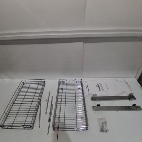 BONADOM 2 TIER PULL-OUT CABINET ORGANIZER - 11" X 21" - SILVER image 2