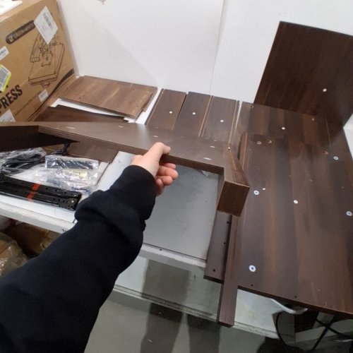 JOONEE 2 DRAWER FLUTED PANEL NIGHTSTAND/END TABLE WITH CHARGING STATION - WALNUT BROWN (MODEL: ZG-0067) image 4