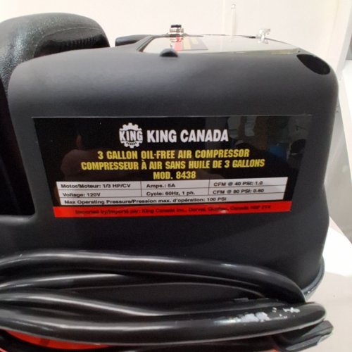 KING CANADA 3 GALLON OIL-FREE AIR COMPRESSOR KIT (MODEL: 8438) image 7