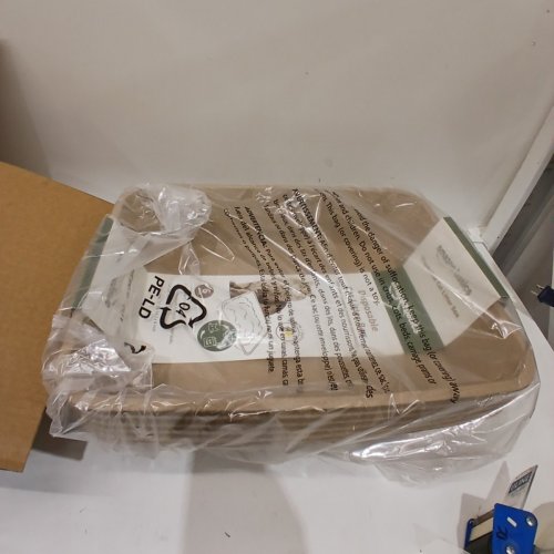 6PK AMAZON BASICS DISPOSABLE CAT LITTER BOX - 17.9"X14.2"X4" - NATURAL image 2