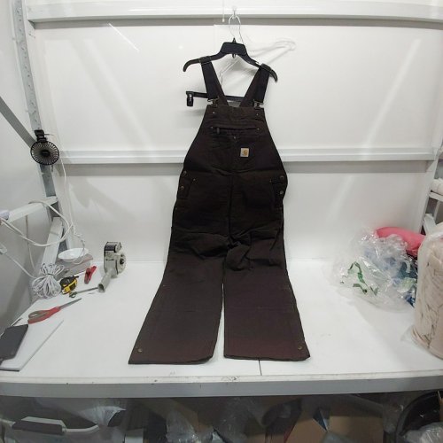 MEN'S CARHARTT LOOSE FIT WASHED DUCK INSULATED BIB OVERALL - LARGE (SHORT) - DARK BROWN (STYLE: OR4031-M / 104031) image 2