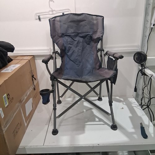 REDSWING OVERSIZED FOLDING CAMPING CHAIR - 330 LBS MAX - GREY/BLUE image 3