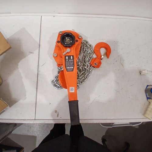 HEAVY DUTY MANUAL LEVER CHAIN HOIST WITH 360°ROTATING HOOKS - 10FT - 3-TON MAX - ORANGE (MODEL: HSH-3T-3M) image 2