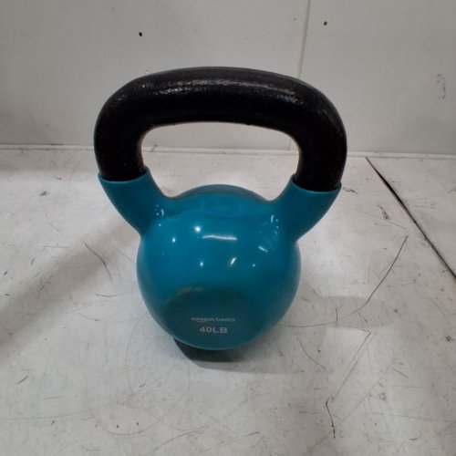 AMAZON BASICS VINYL KETTLEBELL - 40 LBS - TEAL image 2