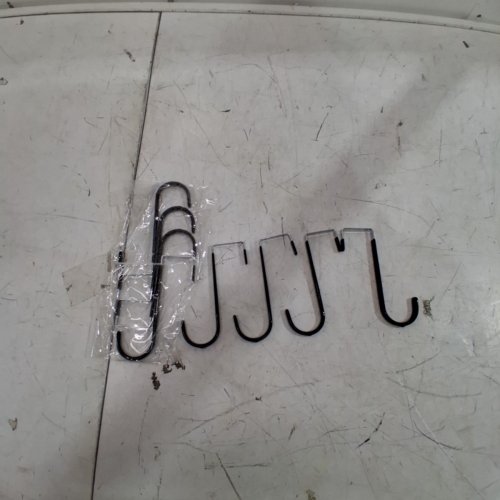 8PK METAL OVER THE DOOR HOOKS WITH RUBBER ENDS - BLACK image 2