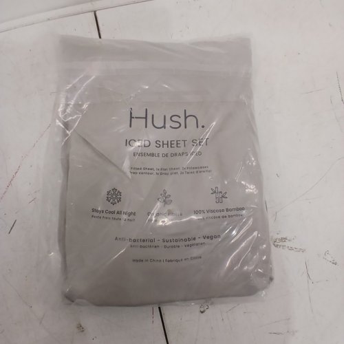4PC HUSH ESSENTIALS BAMBOO COTTON COOLING SHEETS - QUEEN - GREY (MODEL: 9777016) image 3