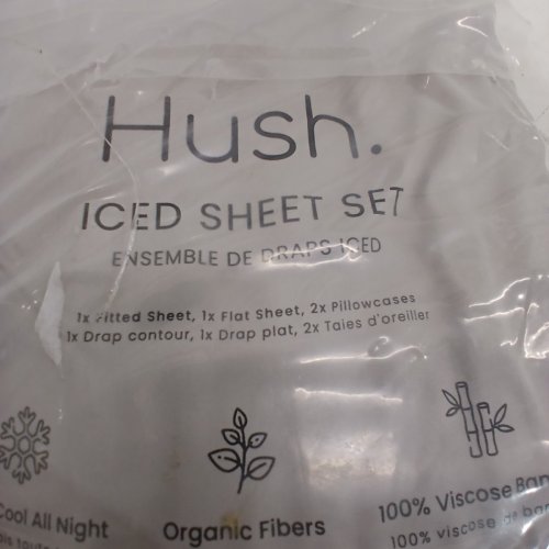 4PC HUSH ESSENTIALS BAMBOO COTTON COOLING SHEETS - QUEEN - GREY (MODEL: 9777016) image 4