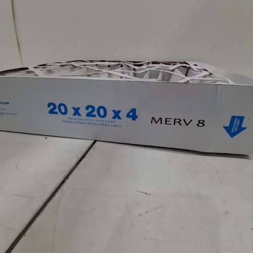 3PK MERV 8 PLEATED AIR FILTERS - 20" X 20" X 4" - WHITE image 2